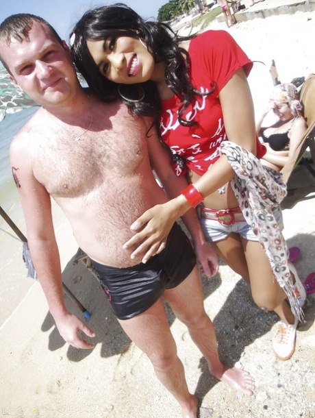 Young horny Thai shemale Pocky spreading her legs and showing her cock