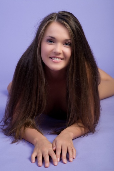 Glamorous babe Chantelle A shows her beautiful breasts & her bald pussy